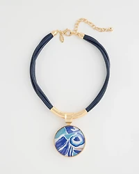 Handpainted Corded Pendant Necklace