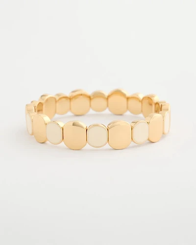 White Resin Glam Stretch Bracelet