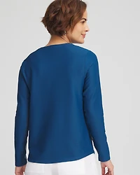 Zenergy® UPF Crew Neck Mesh-Inset Pullover