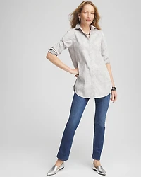 No Iron™ Python Print Jacquard Tunic