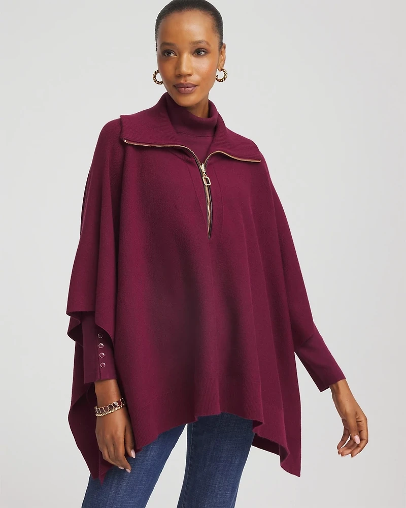 Cashmere-Blend Pullover Sweater Poncho