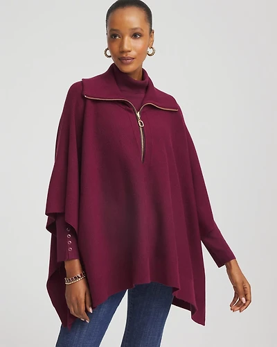 Cashmere-Blend Pullover Sweater Poncho