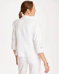 Linen Roll Sleeve Blazer