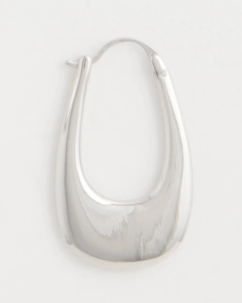 Silvertone Front To Back Hoop Earrings