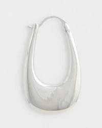 Silvertone Front To Back Hoop Earrings