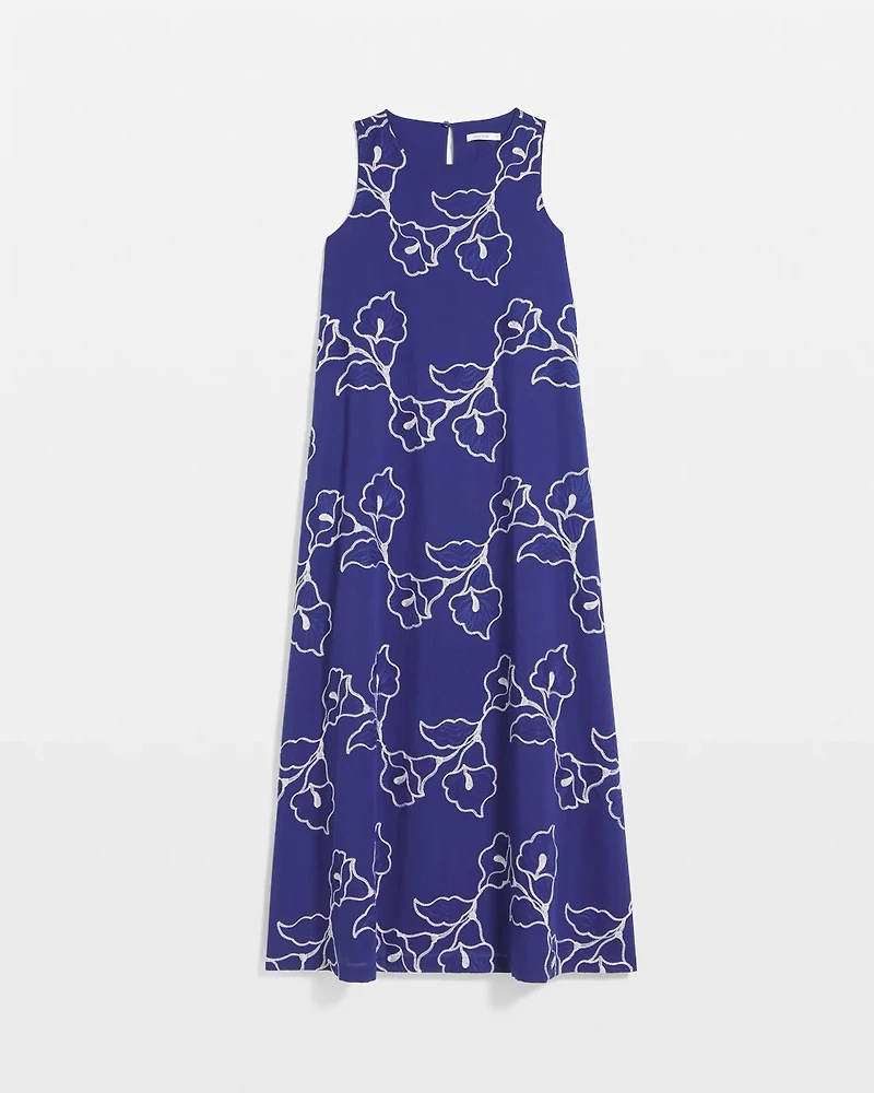 Embroidered Sleeveless Maxi Dress