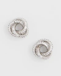 Silvertone Twisted Stud Earrings