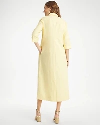 Embellished Linen-Cotton Shirtdress