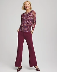 Crepe Flared Trouser Pants
