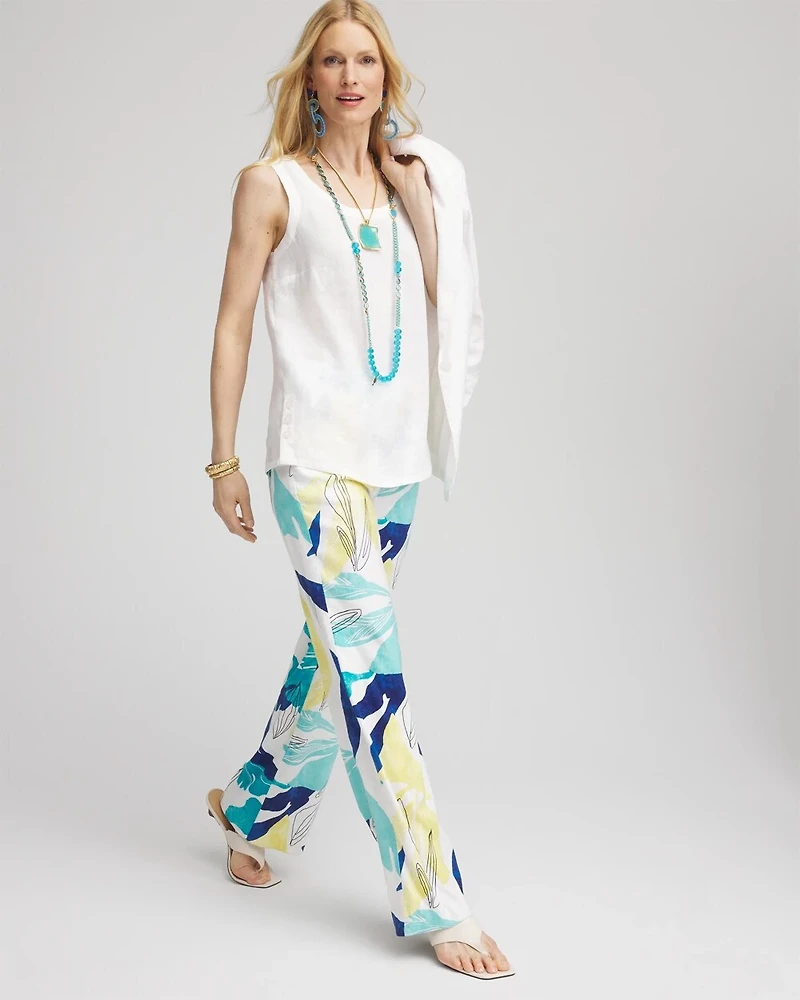 Tropical Linen Stretch Relaxed Pants