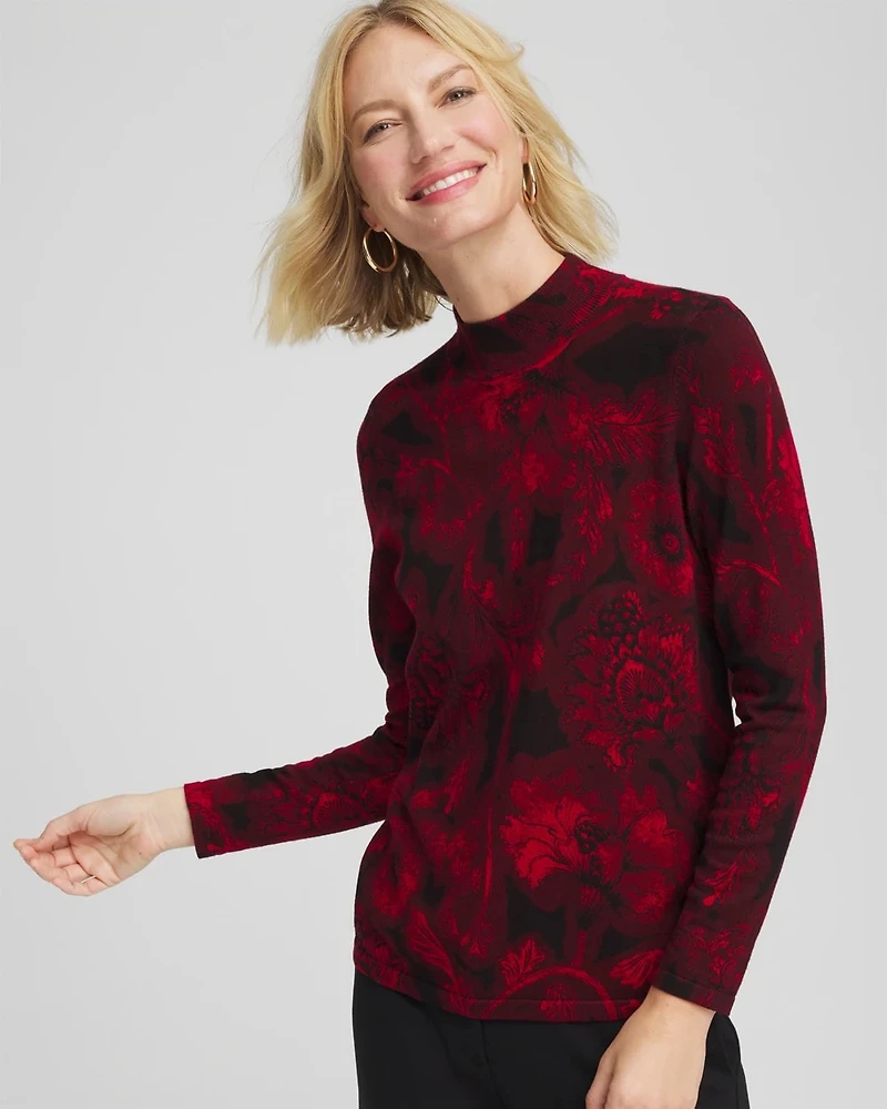Ella Printed Mockneck Sweater
