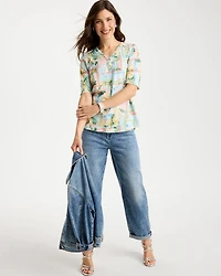 Limoni Dolci Cotton Slub V-Neck Tee