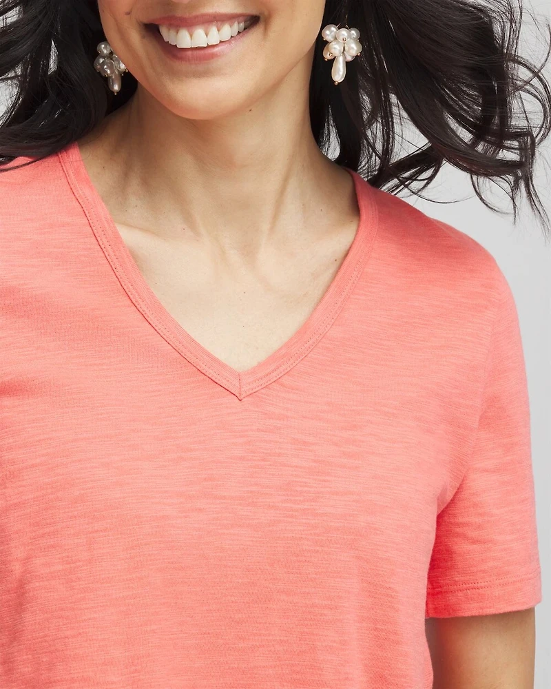 Slub V-Neck Tee