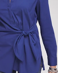 Poplin Tie Front Shirt