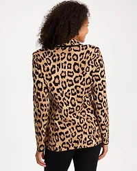 Cheetah Jacquard Sweater Blazer