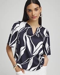 Satin Bubble Hem Blouse