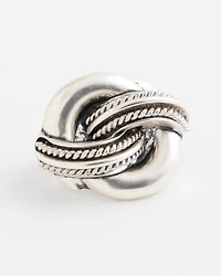 Silvertone Knot Scarf Ring