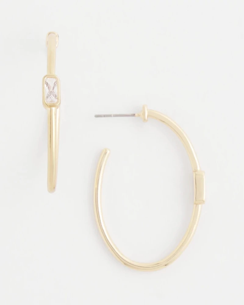 Gold Oval Hoop Earrings