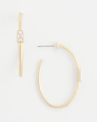 Gold Oval Hoop Earrings