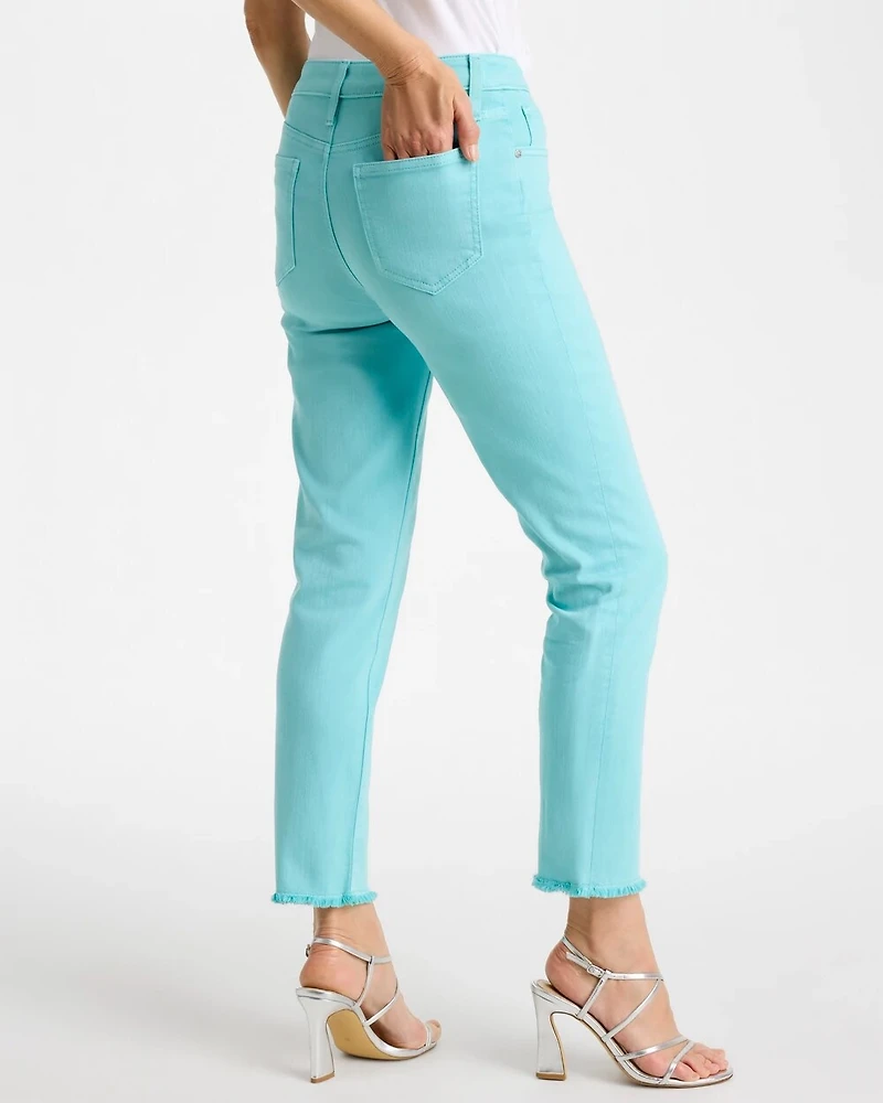 Girlfriend Slim Frayed Crop Jeans