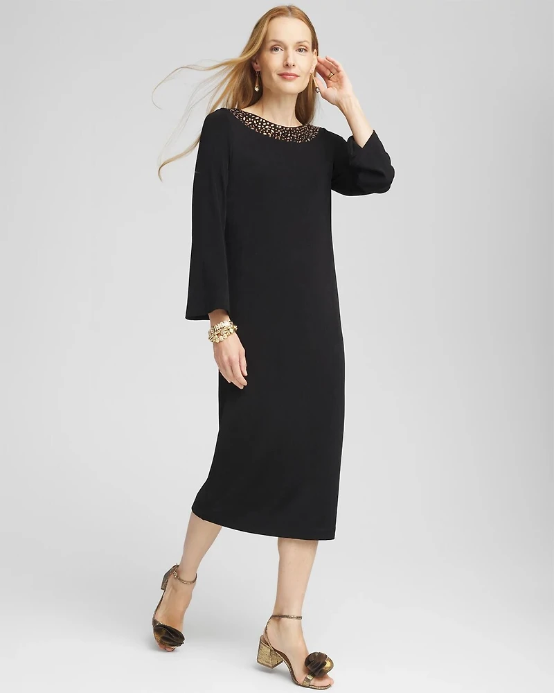 Travelers™ Rhinestone Scoopback Midi Dress