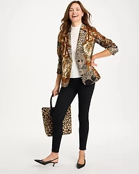 Artisanal Print Ponte Blazer