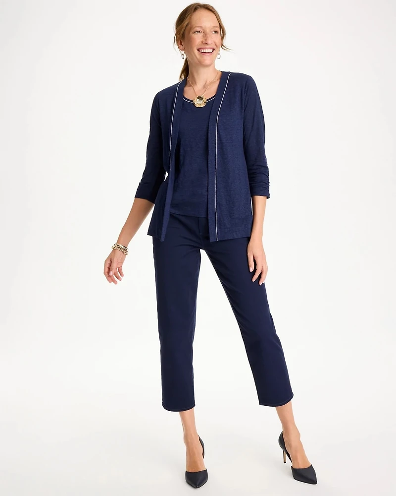 Linen Open Front Cardigan