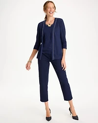 Linen Open Front Cardigan