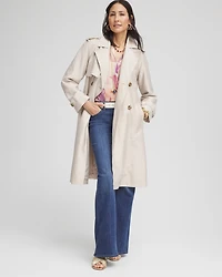 Petite Double-Breasted Trench Coat