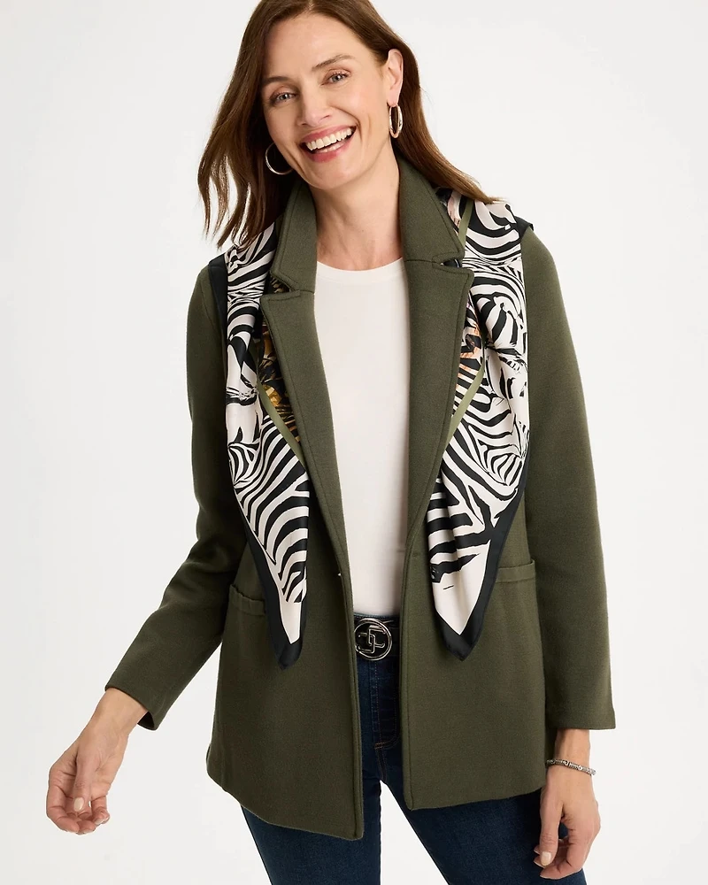 Artisanal Animal Print Square Scarf