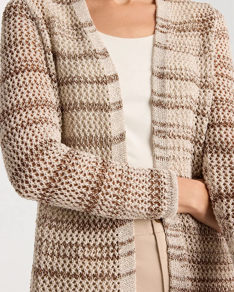 Pointelle Metallic Cardigan