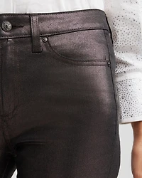 High Rise Coated Straight Jeans