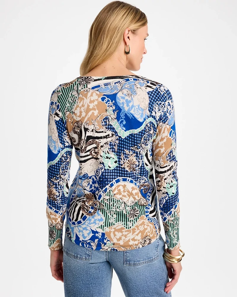 Ella Status Print Long-Sleeve Pullover