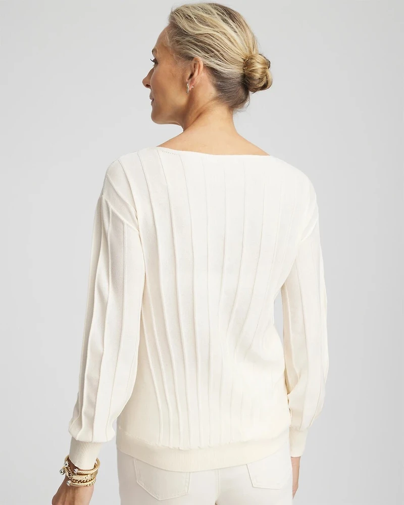 Pleated Long Sleeve Sweater