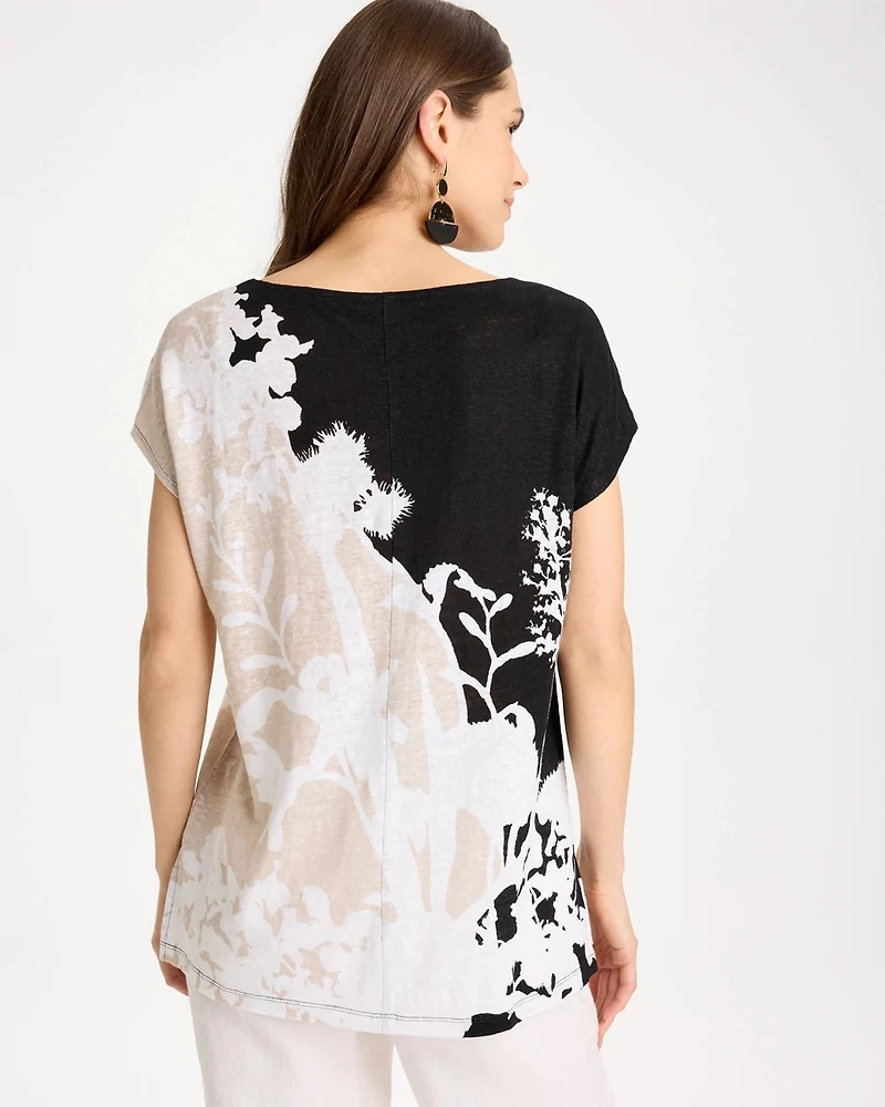 Linen Floral Seamed Tunic