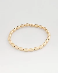 Goldtone Oval Beaded Stretch Bracelet