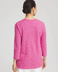 Slub Cheetah-Print 3/4 Sleeve Tee