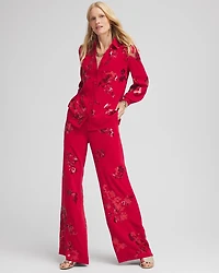 Floral Sequin Wide Leg Pants