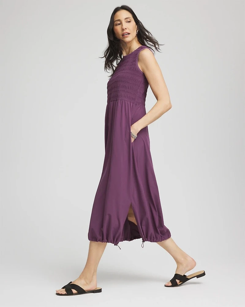 Zenergy® UPF Smocked Midi Dress