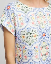 Modern Cap Sleeve Textured Tee
