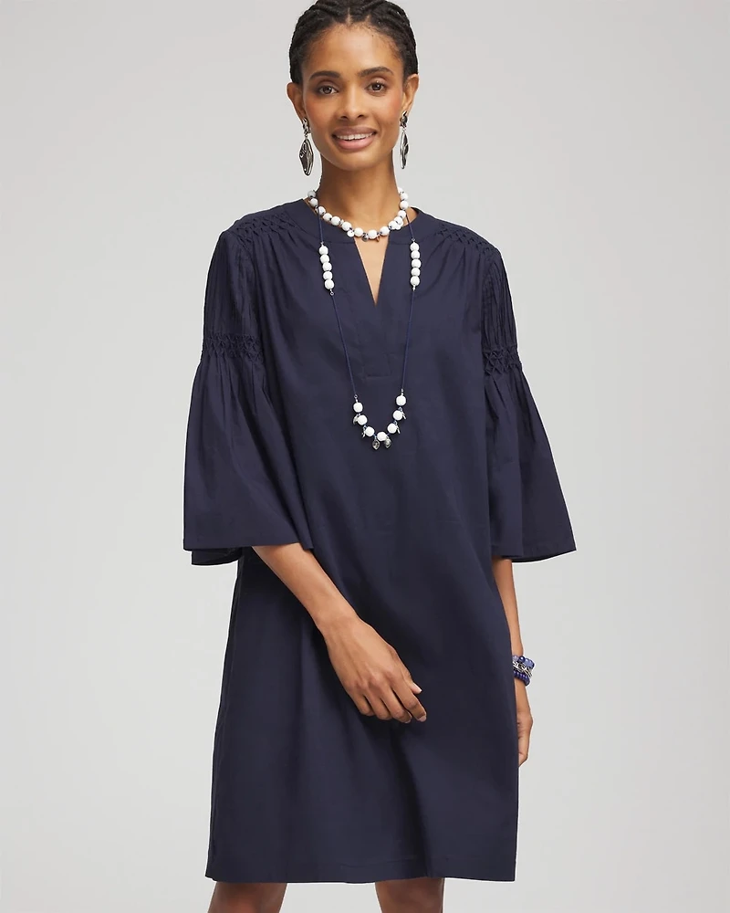 Cotton Voile Bell Sleeved Dress