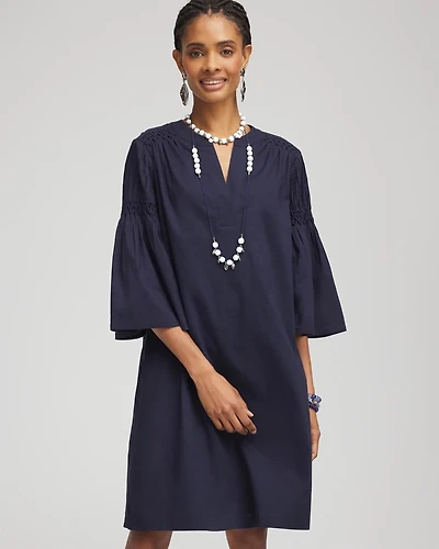 Cotton Voile Bell Sleeved Dress