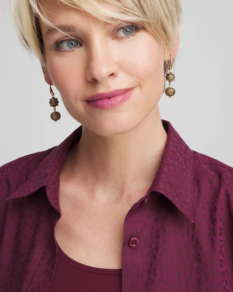 Gold Antique Drop Earrings