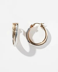 Mixed Metal Double Hoops