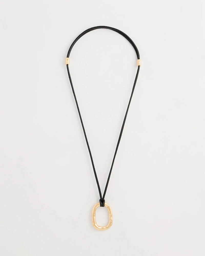 Adjustable Pendant Corded Necklace