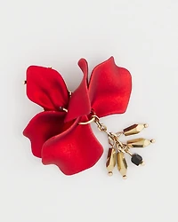 Red Flower Drop Earrings
