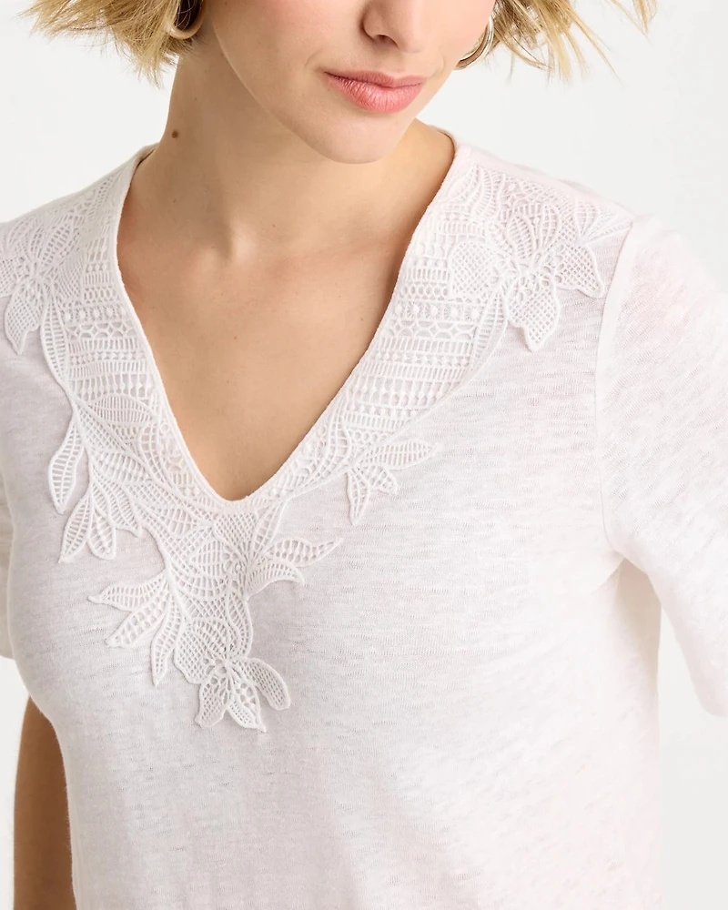 Flora Lace V-Neck Tee