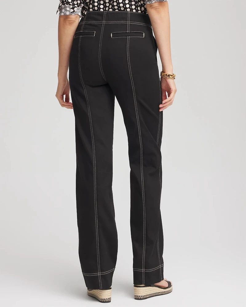 Pull-On Wide-Leg Jeans