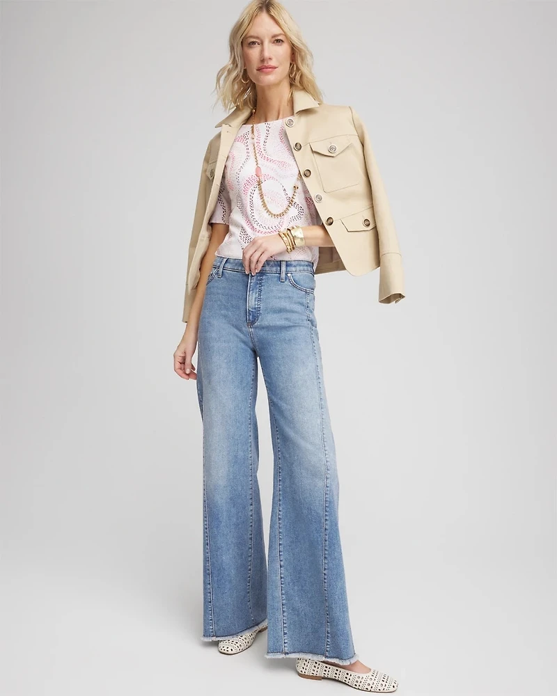 Printed Pima Cotton Bateau-Neck Tee