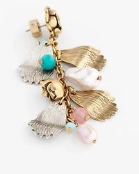Floral Pearl Charm Earrings